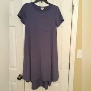Lularoe NWOT XS Solid Blue High-low Carly Dress